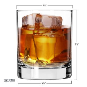 Lucky Shot 2ND Americas Original Homeland Security | Borosilicate Rock Glass | Thick Bottom Old Fashioned Whiskey Glasses for Men | 11 oz Scotch Glasses Premium Whiskey Gifts (Color)