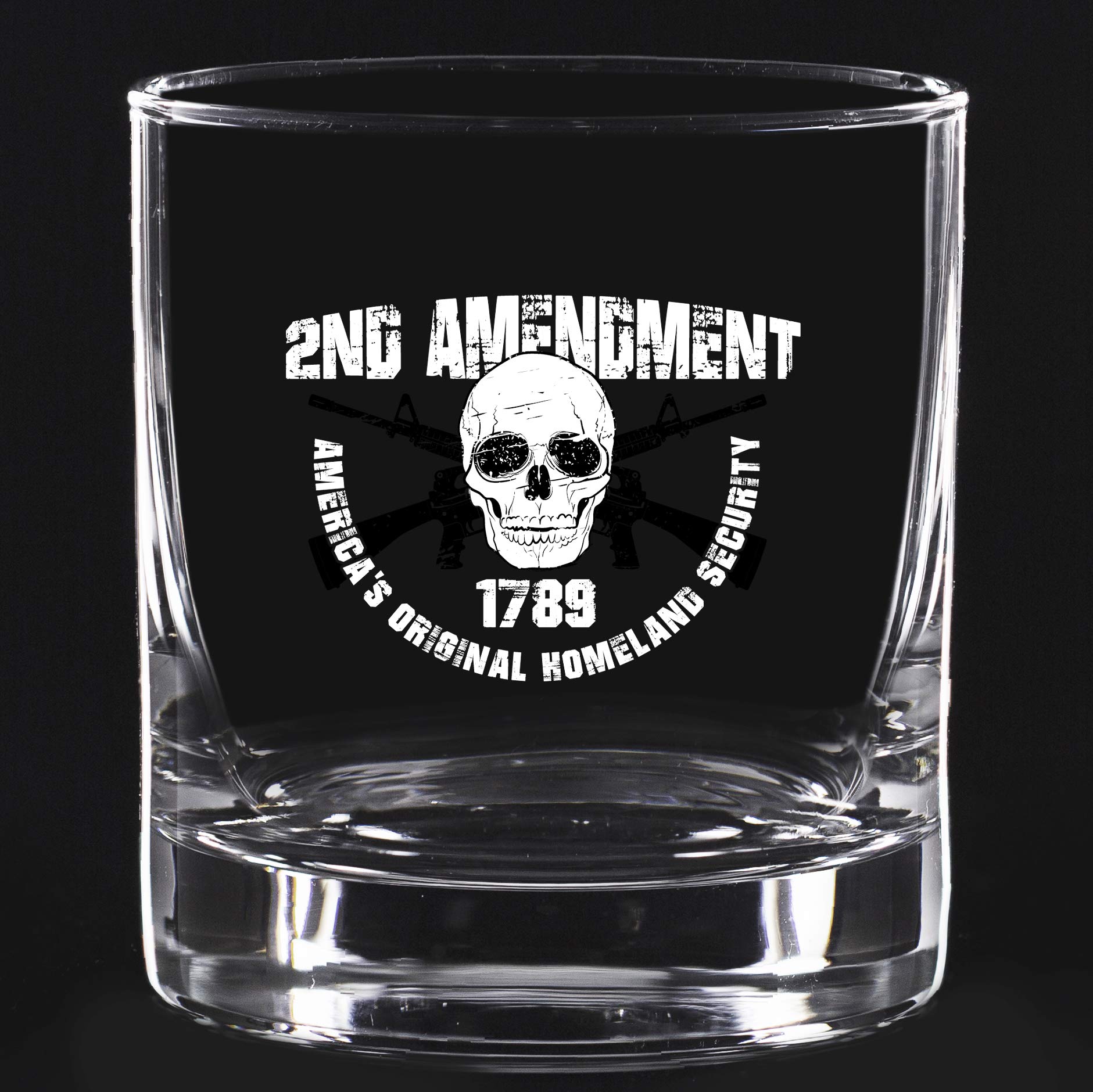 Lucky Shot 2ND Americas Original Homeland Security | Borosilicate Rock Glass | Thick Bottom Old Fashioned Whiskey Glasses for Men | 11 oz Scotch Glasses Premium Whiskey Gifts (Color)