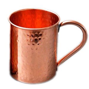 PARIJAT HANDICRAFT Handcrafted Hammered Classic Copper Moscow Mule Mugs Solid Pure Copper Unlined Mug Cup Capacity 16 Ounce