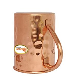 PARIJAT HANDICRAFT Handcrafted Hammered Classic Copper Moscow Mule Mugs Solid Pure Copper Unlined Mug Cup Capacity 16 Ounce