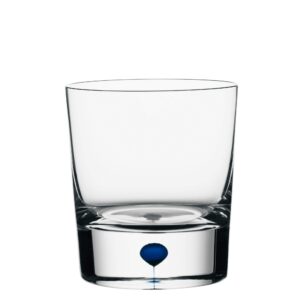 orrefors intermezzo 8.3 ounce old fashioned/whiskey glass, 1 count (pack of 1), clesr/blue