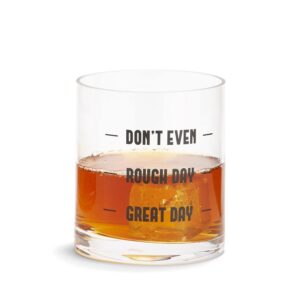 two's company "don't even" double old fashion glass in gift box