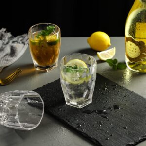 1500° C TABLETOP Water Glasses 10 oz. set of 6 from 3.07 * 3.9", Clear Everyday Use Tumblers Glasses Cups for Water Juice Beverage Soda Milk Coke Cocktail Whisky for Home Bar Party Resturant