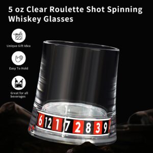 Acrylic Wine Glasses, 5 oz Clear Roulette Shot Spinning Whiskey Glasses, with Beer Bottle Opener, Plastic Reusable Drinking Glasses, Unique Gift for Men Husband Father (Q)