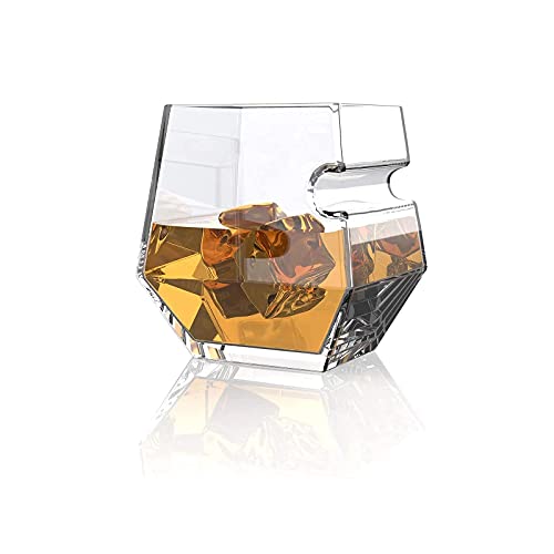 KIT TOWN Old Fashioned Whiskey Glass with Holder Rest, Whiskey Gifts for Men, Fathers Day Gifts 11 Oz Glass Whiskey Tumbler for Scotch, Bourbon, Liquor and Cocktail Drinks