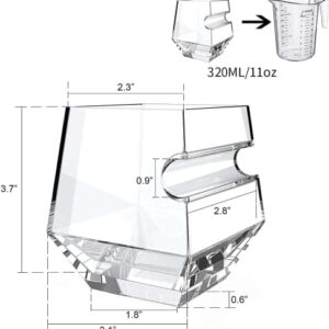 KIT TOWN Old Fashioned Whiskey Glass with Holder Rest, Whiskey Gifts for Men, Fathers Day Gifts 11 Oz Glass Whiskey Tumbler for Scotch, Bourbon, Liquor and Cocktail Drinks