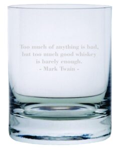 mark twain quote etched 11oz stolzle new york crystal rocks glass