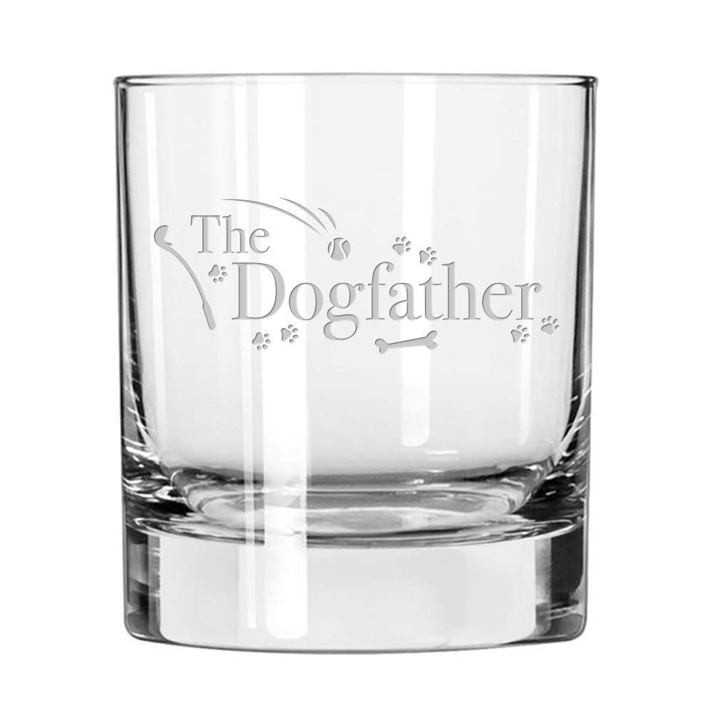 National Etching Dog Lover Gifts - The Dogfather - Whiskey Glass For Dog Dads