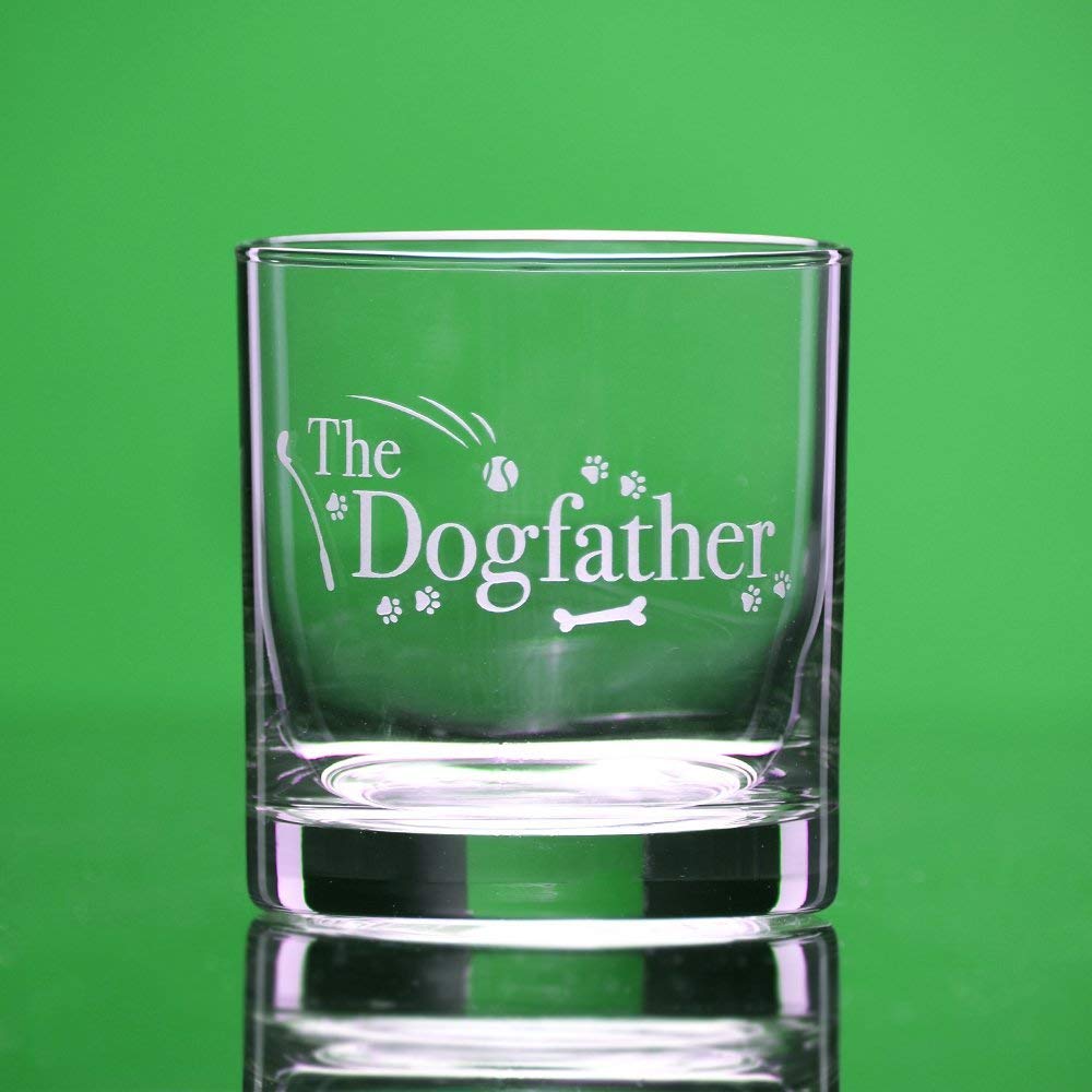 National Etching Dog Lover Gifts - The Dogfather - Whiskey Glass For Dog Dads