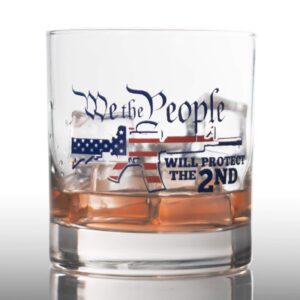 Lucky Shot - We The People Will Protect the 2nd Whiskey Glass | Independence Day Gift | American USA Patriotic Scotch Glass Gift | Retirement Gift for Him (11 oz)