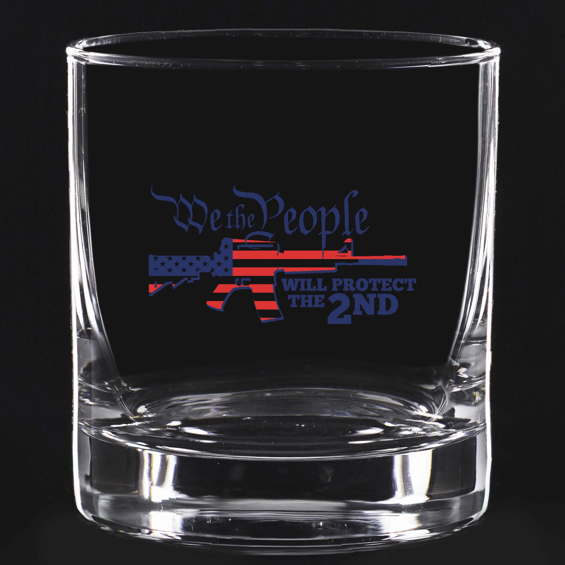 Lucky Shot - We The People Will Protect the 2nd Whiskey Glass | Independence Day Gift | American USA Patriotic Scotch Glass Gift | Retirement Gift for Him (11 oz)