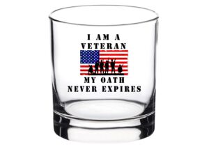 rogue river tactical i am a veteran my oath never expires old fashioned whiskey glass gift for military vet