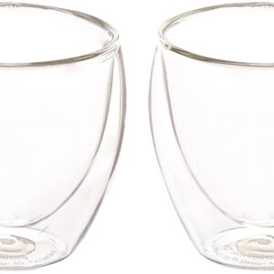 Bodum Bistro Coffee Mug, 10 Ounce (2-Pack), Clear & Pavina Glass, Double-Wall Insulated Glass, Clear, 2.5 Ounce, .08 Liter Each (Set of 2)