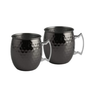 cambridge hammered black silversmiths moscow mule, set of 2, 20 ounce, 2 count (pack of 1)