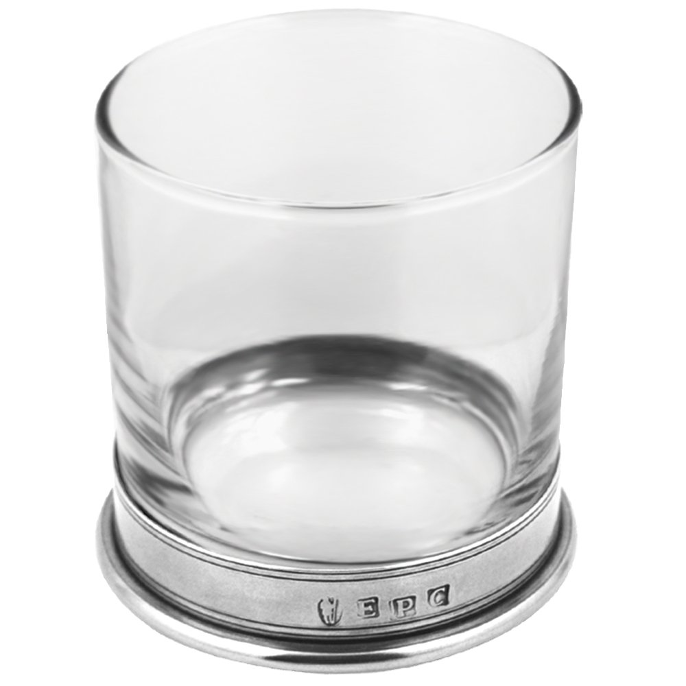 English Pewter Company 11oz Old Fashioned Whisky Rocks Glass With Elegant Pewter Base [VG005]