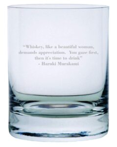 haruki murakami quote etched crystal rocks whisky glass