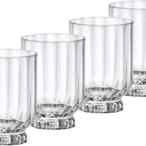 Bormioli Rocco Florian 12.6 oz. Double Old Fashioned DOF Glasses, Clear, Set of 4