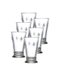 la rochere fleur de lys (10 oz) double old fashioned glass set of 6 - drinking glasses for any occasion - glassware sets for everyday use - tumbler glass perfect for a dinner party