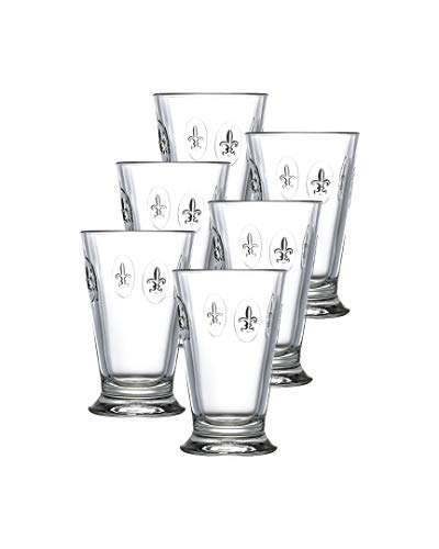 La Rochere Fleur De Lys (10 oz) Double Old Fashioned Glass Set of 6 - Drinking Glasses For Any Occasion - Glassware Sets For Everyday Use - Tumbler Glass Perfect For A Dinner Party