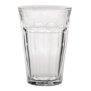 duralex made in france picardie clear tumbler, set of 6, 12.2 oz