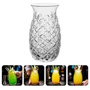 Angoily Tiki Pineapple Glasses Cocktail Glasses Whiskey Glass Tumbler Mug Cup for Barware Kitchen Drinking Water Beer 480ml