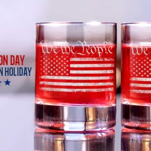 Lucky Shot - 2ND Amendment to The Constitution with USA Flag Whiskey Glass | Second Amendment Gifts For Him Whiskey Glass | Old Fashioned Independence Day Gift Glasses (11 oz)