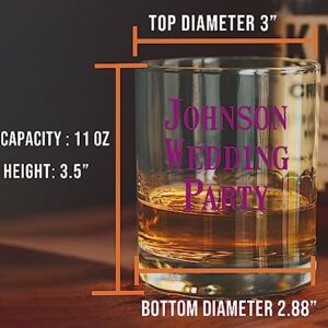 Personalized Printed 11oz Whiskey Glass - Custom Bourbon Christmas Gifts for Men, Dad Scotch Drinking Birthday Glasses, Groomsmen, Liquor Cocktail Rocks Old Fashioned, Your Text Here