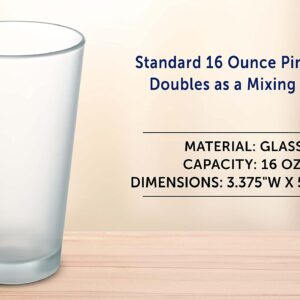 DISCOUNT PROMOS 10 Frosted Pint Glasses Set, 16 oz. - Barware, Mixing Glass, Durable - Frosted