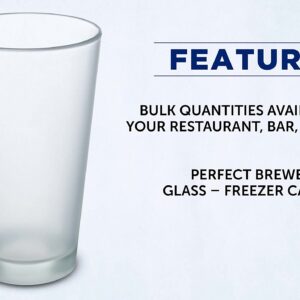 DISCOUNT PROMOS 10 Frosted Pint Glasses Set, 16 oz. - Barware, Mixing Glass, Durable - Frosted