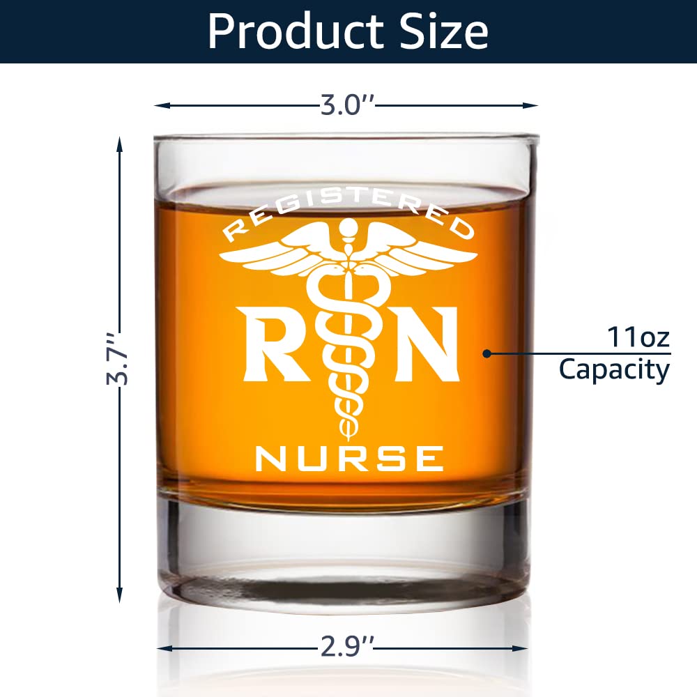 TOUNER RN Whiskey Glasses, Registered Nurse Whiskey Glass, Gifts For Nursing Students, Doctor gifts, Nurse gift, Coworker Gift, Thank You Gifts For Women Nurse