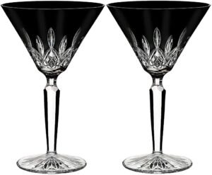 waterford lismore black martini glass, set of 2
