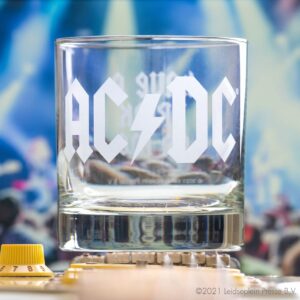 AC/DC Have a Drink on Me Etched Whiskey Glass - Officially Licensed, Premium Quality, Handcrafted Glassware, 11oz. Rocks Glass - Perfect Collectible Gift for Rock Music Fans, Birthdays, & AC/DC Lovers