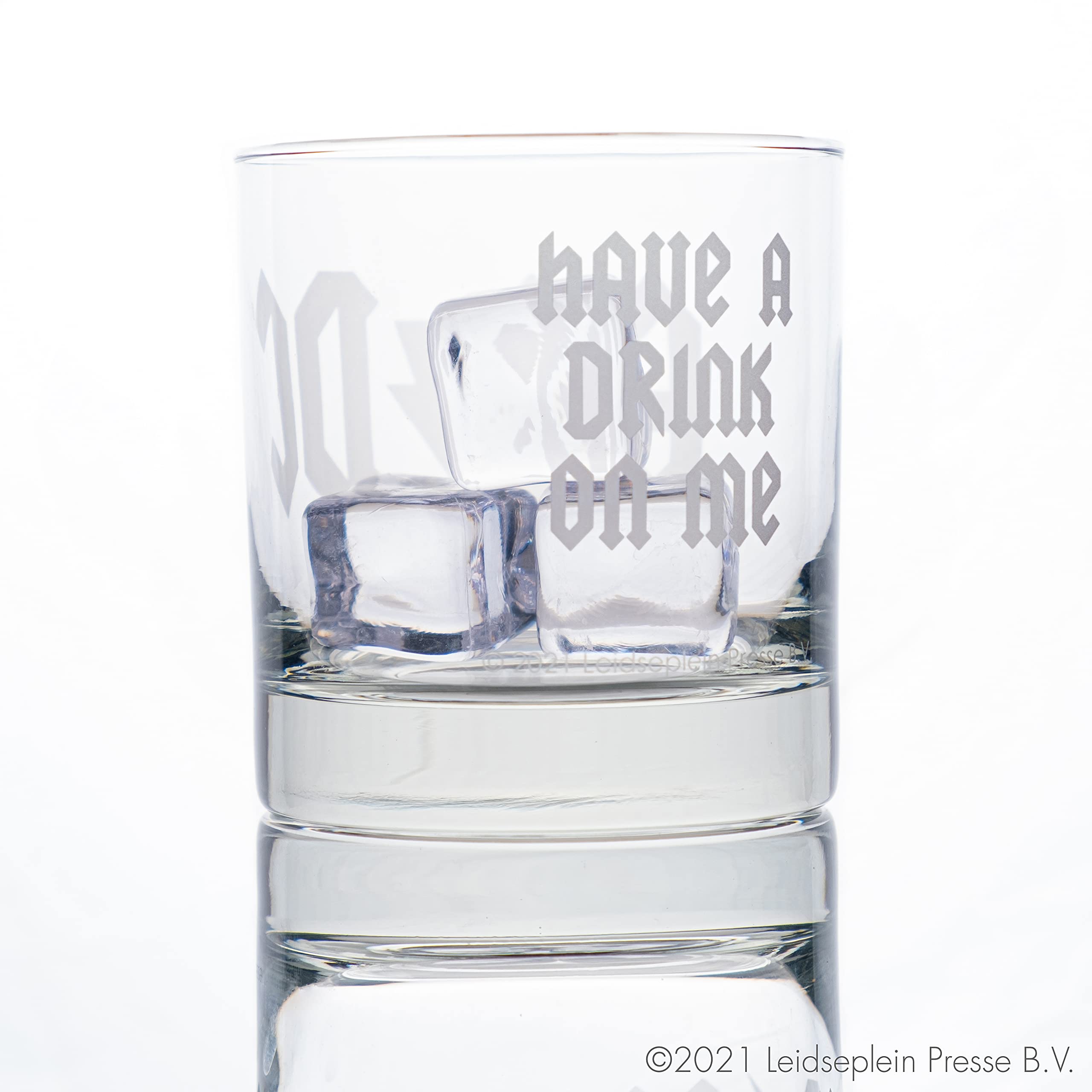 AC/DC Have a Drink on Me Etched Whiskey Glass - Officially Licensed, Premium Quality, Handcrafted Glassware, 11oz. Rocks Glass - Perfect Collectible Gift for Rock Music Fans, Birthdays, & AC/DC Lovers