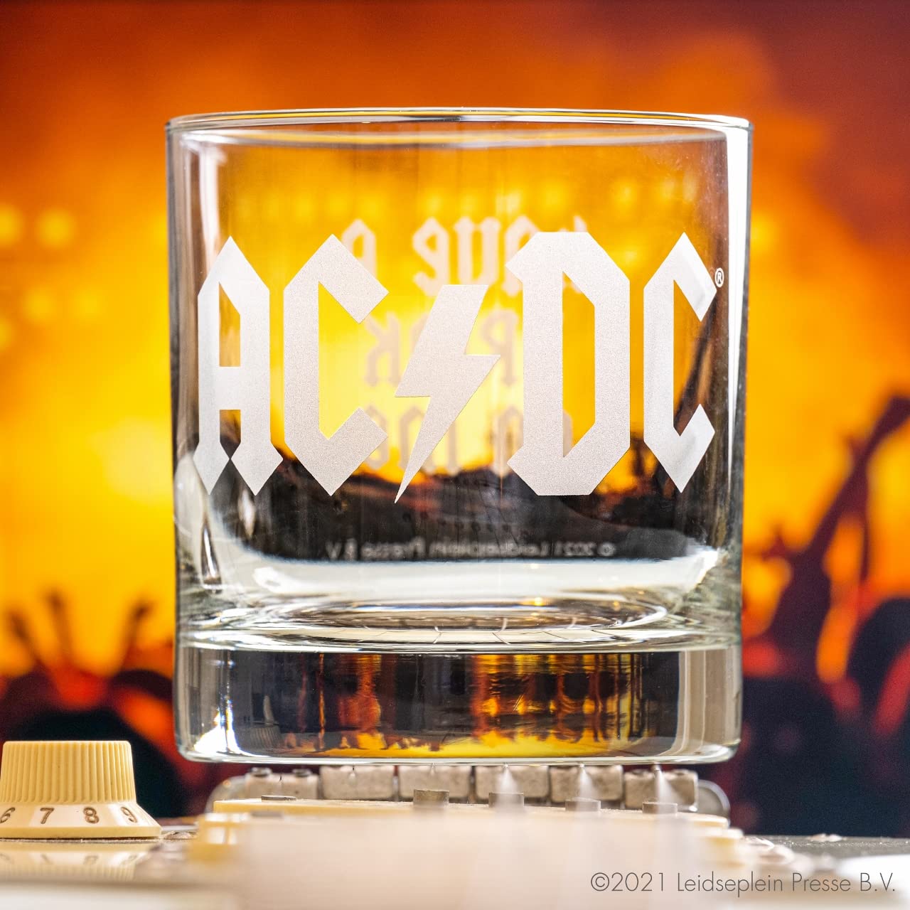 AC/DC Have a Drink on Me Etched Whiskey Glass - Officially Licensed, Premium Quality, Handcrafted Glassware, 11oz. Rocks Glass - Perfect Collectible Gift for Rock Music Fans, Birthdays, & AC/DC Lovers