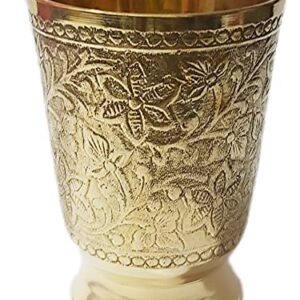 PARIJAT HANDICRAFT brass mint embossed julep cup capacity 12 ounce