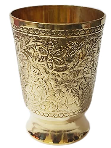 PARIJAT HANDICRAFT brass mint embossed julep cup capacity 12 ounce