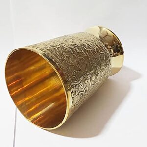 PARIJAT HANDICRAFT brass mint embossed julep cup capacity 12 ounce