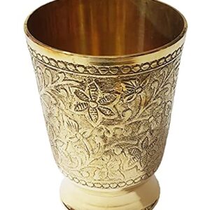 PARIJAT HANDICRAFT brass mint embossed julep cup capacity 12 ounce