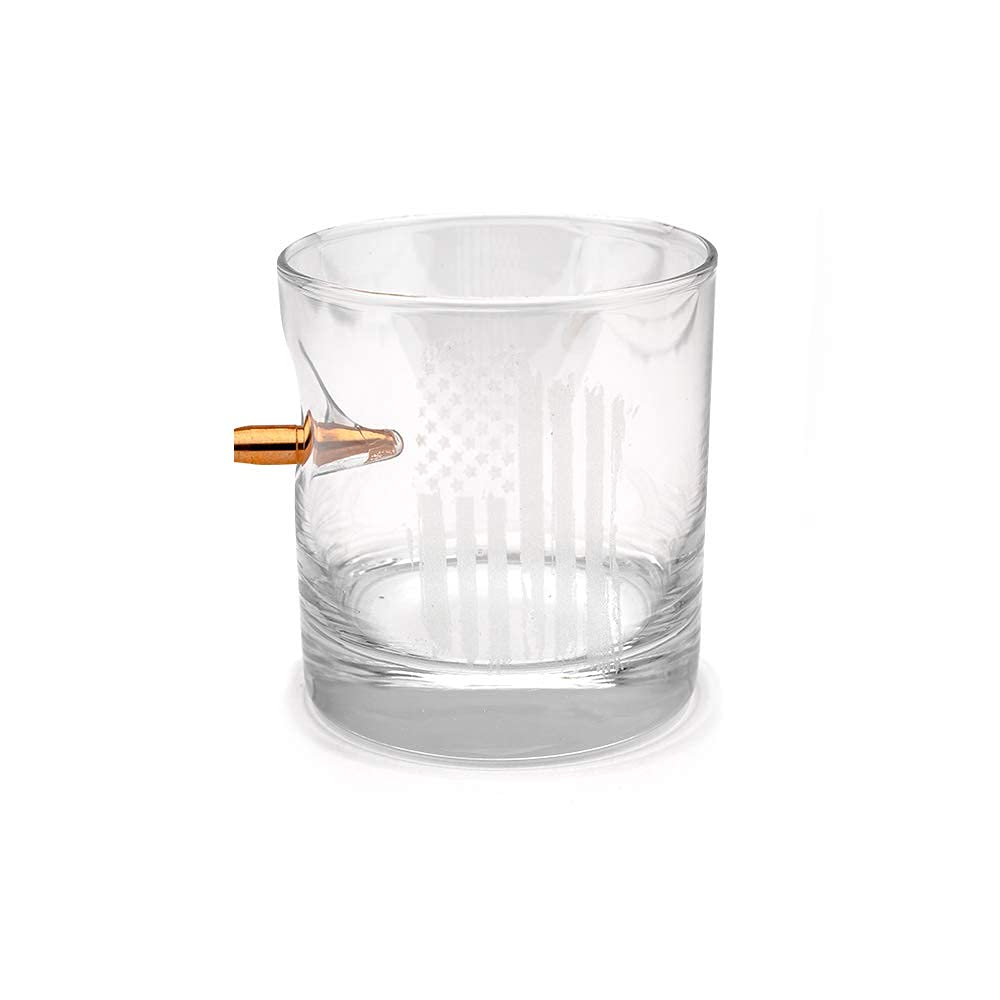 Nine Line American Made .308 Whiskey Glass - Handblow In The USA - 11oz Rocks Glass, Heavy, Handcrafted in Wisconsin