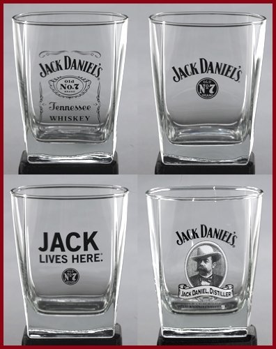 Jack Daniel's Double Old Fashioned Glass DOF Set of 4