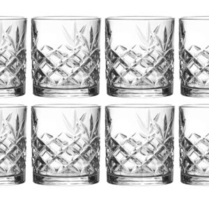 Royalty Art Whiskey Glasses - Set of 4 Premium Crystal Tumblers with The Distinctive Kinsley Design - Perfect for Bourbon, Scotch, Whiskey, and Cocktails - Ideal Gift for Whiskey Enthusiasts 10.6 oz