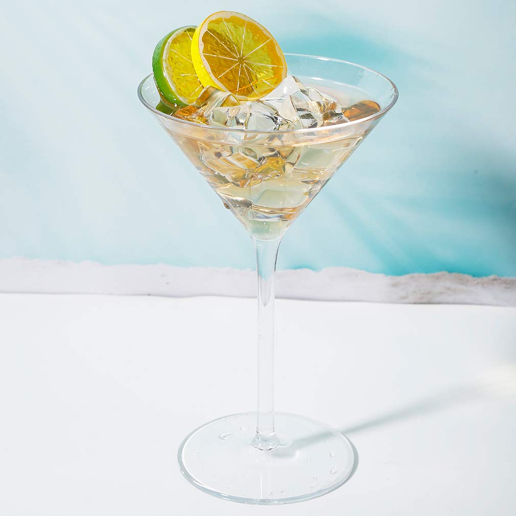 MICHLEY Elegant Cocktail Glasses 100% Tritan Plastic Martini Glasses 8.7oz, Dishwasher Safe, Suitable for Parties, Picnics, Set of 4
