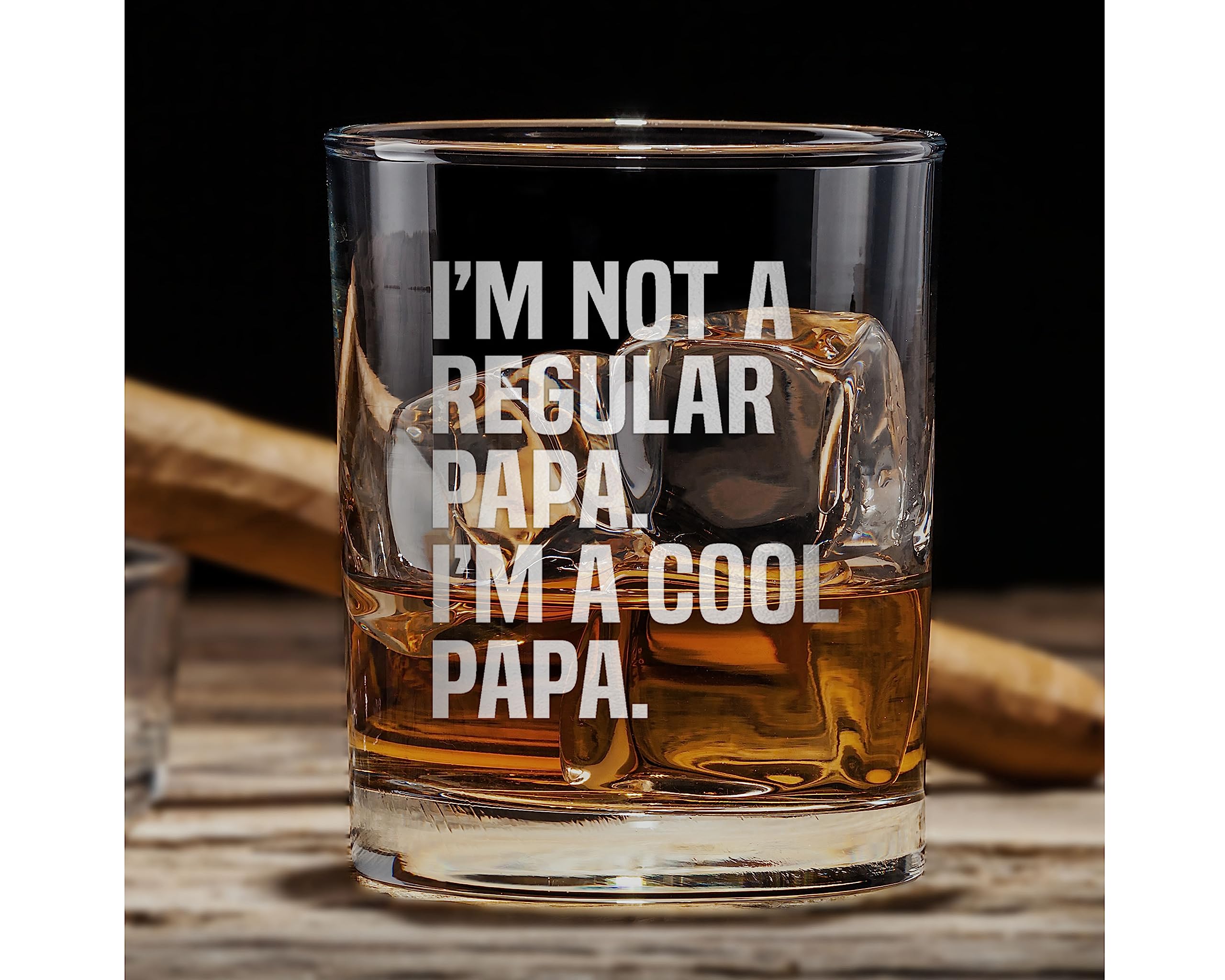 Promotion & Beyond I'M NOT A REGULAR PAPA I'M A COOL PAPA Whiskey Glass - Funny Gift for Dad Uncle Grandpa From Daughter Son Wife - Father's Day