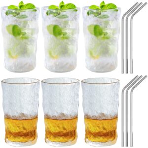inftyle [gift set] drinking glasses set of 6 highball glass cups 12oz premium quality glassware set for water, juice, cocktails, wine, beer, and whiskey dishwasher safe