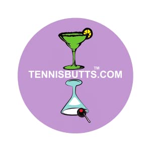tennisbutts the original fun racket decal that starts your match off with a laugh! perfect tennis gift (martini or margarita)
