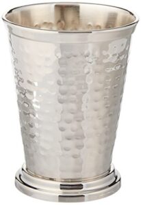 alchemade 12 oz hammered nickel derby cup without a handle - great for mint juleps, other cocktails, or your other beverage - keeps drinks cold longer