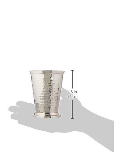 Alchemade 12 Oz Hammered Nickel Derby Cup Without A Handle - Great For Mint Juleps, Other Cocktails, Or Your Other Beverage - Keeps Drinks Cold Longer