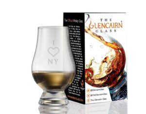 glencairn decorative crystal whiskey tasting glass - i love ny