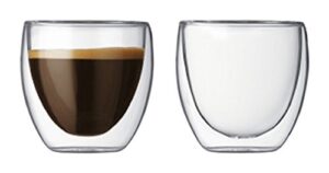teaology coppia double wall borosilicate glass tea/coffee cup - set of 2 8oz glasses
