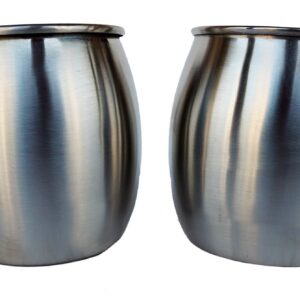 Rastogi Handicrafts Set of-4, Stainless Steel Moscow Mule Mugs Capacity-16 oz,Thumb brass handle Cold Coffee Mug/Beer Mug/Cup, Moscow Mule Mugs For Cold Drink Only